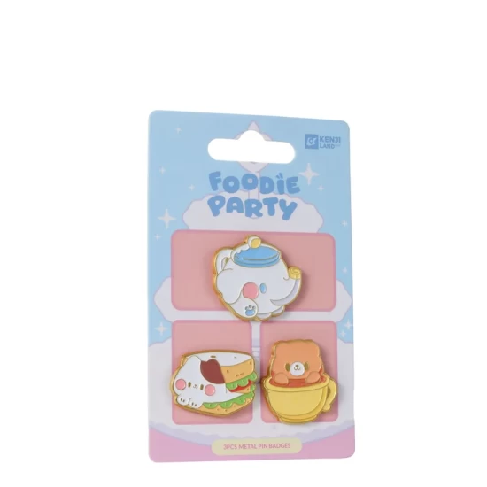Pin Badges Metal 3Pcs - K-Hs Foodie Party Elepot