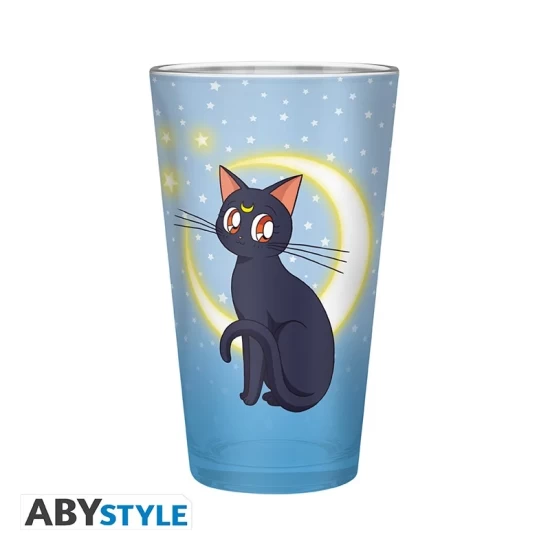 Sailor Moon - Large Glass - 400Ml - Luna & Artemis - X2