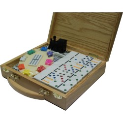 Domino Mexican-Train Dubbel 12 Kof. Hout Domino Mexican-Train Dubbel 12 Kof. Hout