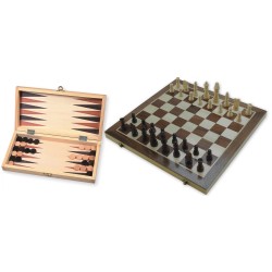 Schaak-/Backgam.klapcass.ingelegd 29Cm.