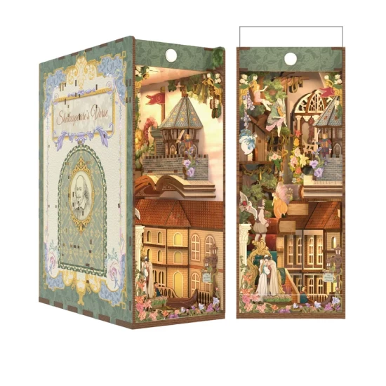 Tonecheer Diy Book Nook Shakespears Verse Inclusief Dust-Cover Tq129 18 X 98 X 245 Cm