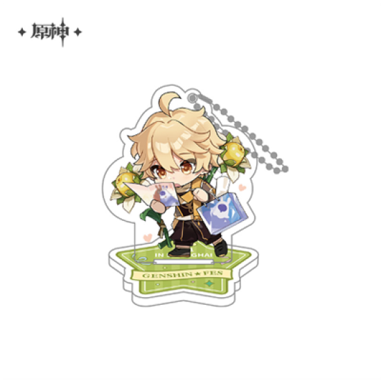 Genshin Impact Genshin Fes 2021 Acrylic Figure  And  Keychain Traveler Aether 9 Cm