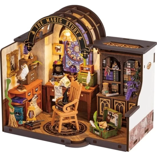 Robotime Diy Huisje The Magic Study Met Led Verlichting Dg166 21X13X19Cm Robotime Diy Huisje The Magic Study Met Led Verlichting Dg166 21X13X19Cm