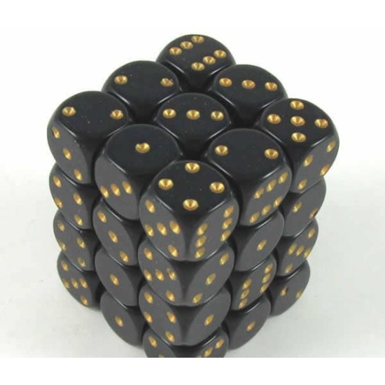 Dice Set Opa Black/Gold 12Mm (36) Dice Set Opa Black/Gold 12Mm (36)