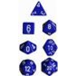 Dice Set Opa Poly Blue/White (7) Dice Set Opa Poly Blue/White (7)