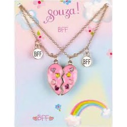 Giftpack Bff Heart 2 Necklaces (2 Pcs/Card 1 Card)