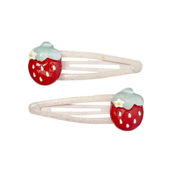 Hair Clips Elmi Strawberry (2 Pcs/Card 1 Card)