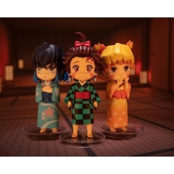 Demon Slayer: Kimetsu No Yaiba Figuarts Mini Action Figures Entertainment District Arc Set (Sumiko Zenko Inoko) 9 Cm