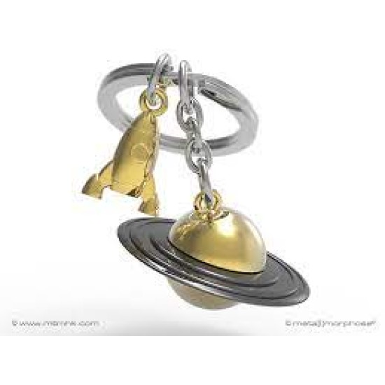 Gold Saturn Keyring