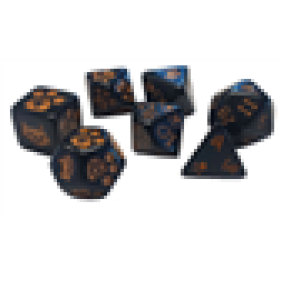 Kitten Polyhedral Dice (7) Black