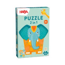 Houten Puzzel 2 In 1 - Olifant Houten Puzzel 2 In 1 - Olifant