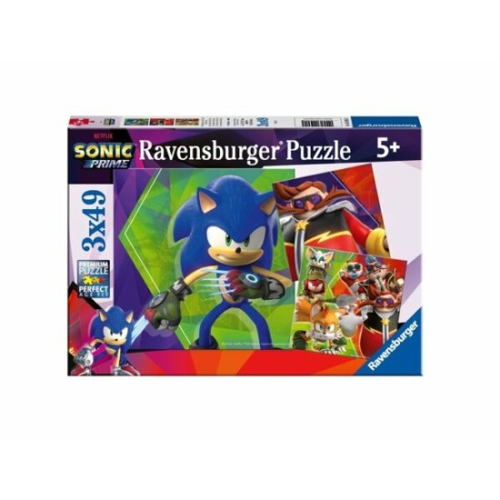 Sonic Prime Legpuzzel 3X49St. Sonic Prime Legpuzzel 3X49St.