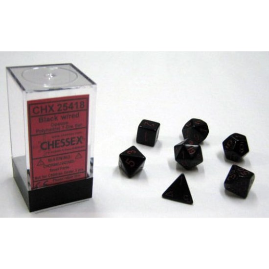Dice Set Opa Poly Lt. Black/Red (7) Dice Set Opa Poly Lt. Black/Red (7)
