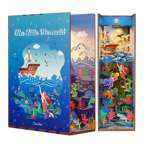 Tonecheer Diy Book Nook The Little Mermaid Bookend Tq112 182X8X245Cm