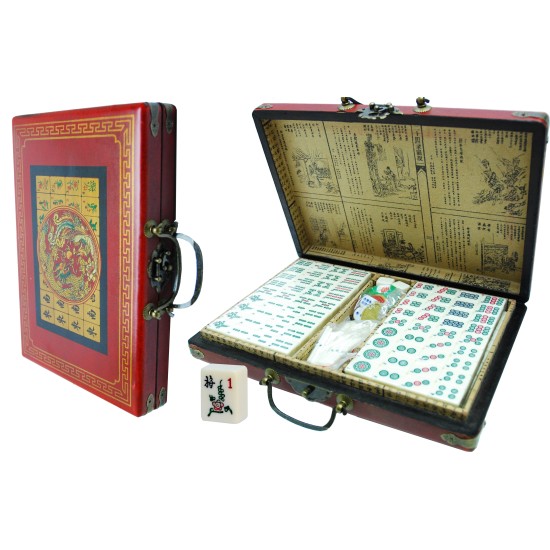 Mah-Jong Reis Rood Chi Koffer 23X16X5Cm.