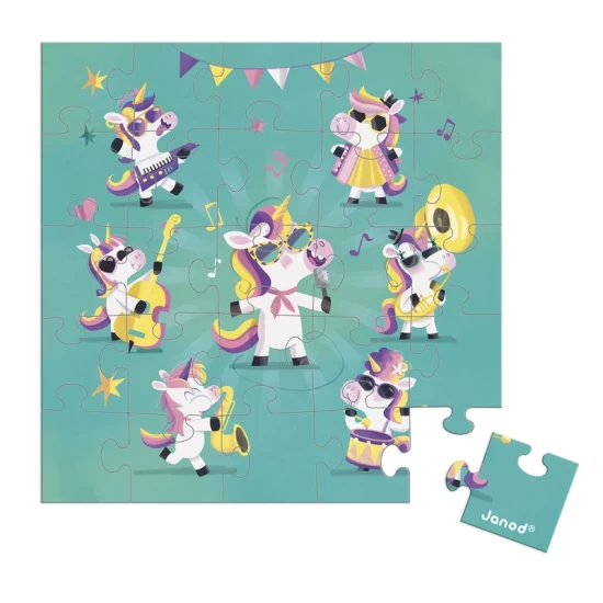 Janod Puzzelkaart – Eenhoorn Feest Janod Puzzelkaart – Eenhoorn Feest