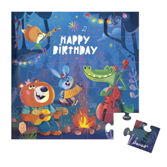 Janod Puzzelkaart – Verjaardagskaart Bos