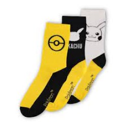 Pokemon Socks 3-Pack Pikachu 43-46 Pokemon Socks 3-Pack Pikachu 43-46