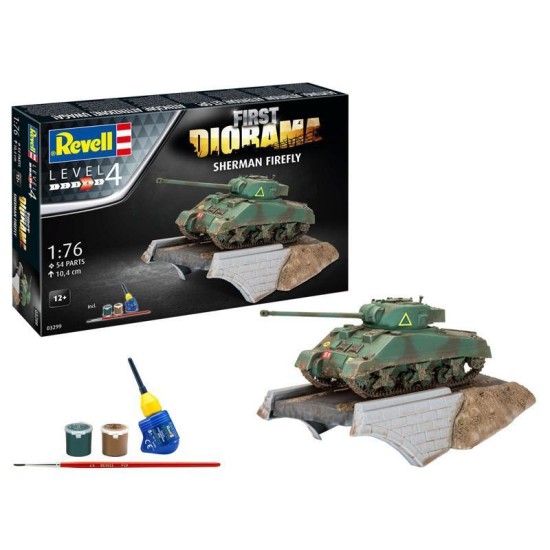 First Diorama Set - Sherman Firefly Revell Modelbouwpakket Met Basisaccessoires