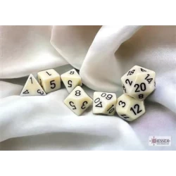 Opaque Ivory/Black Polydice Dobbelsteen Set (7 Stuks) Opaque Ivory/Black Polydice Dobbelsteen Set (7 Stuks)