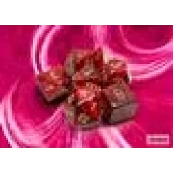 Vortex Burgundy/Gold Polydice Dobbelsteen Set (7 Stuks)