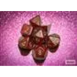 Glitter Ruby/Gold Polydice Dobbelsteen Set (7 Stuks) Glitter Ruby/Gold Polydice Dobbelsteen Set (7 Stuks)