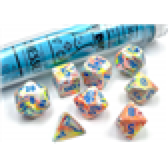 Festive Polyhedral Kaleidoscope/Blue 7-Die Set (With Bonus Die)