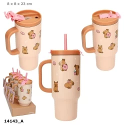 Penfection To Go Beker Met Rietje Capybara Penfection To Go Beker Met Rietje Capybara