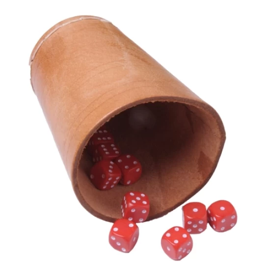 Pokerbeker Leder Naturel (10Cm Hoog)