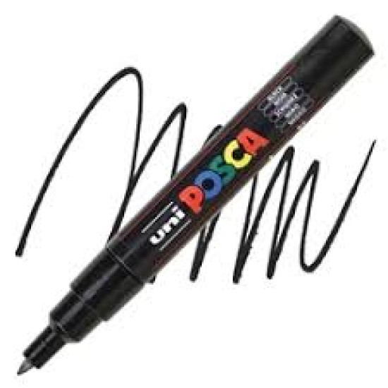 Posca Verfmarker (Conisch) Extra Fijn: Zwart