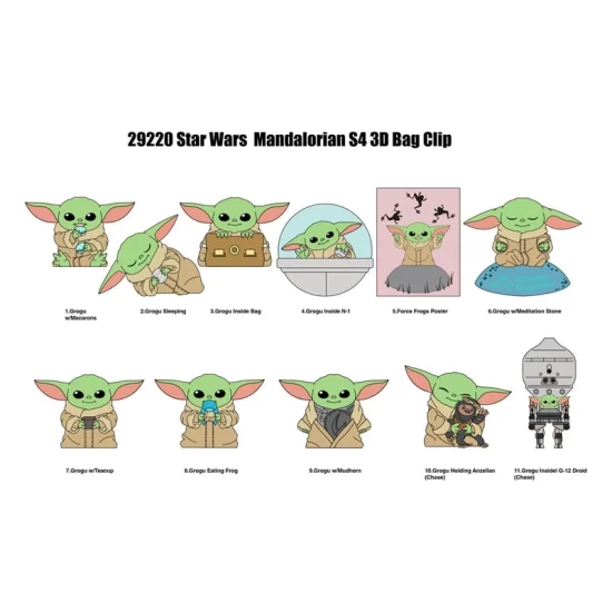 Star Wars 3D Foam Bag Clips Best Of Grogu Series 1 Display (24)