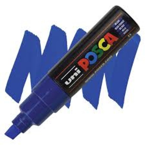 Posca Verfmarker (Schuine Punt) Dik: Donkerblauw