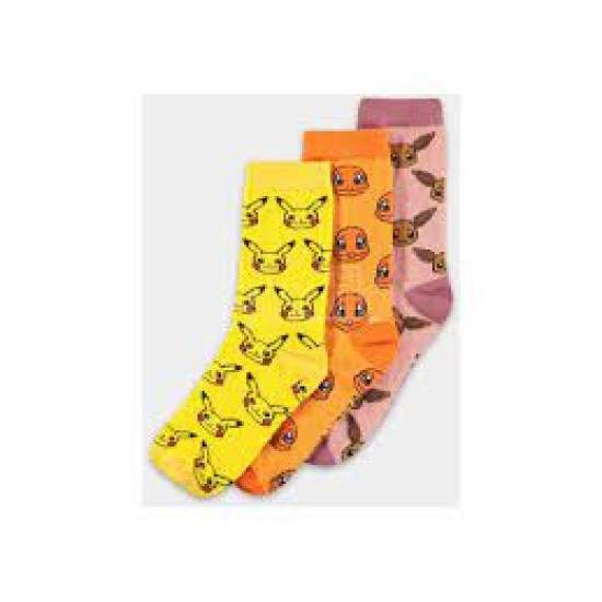 Pokemon Socks 3-Pack Three Icons 35-38