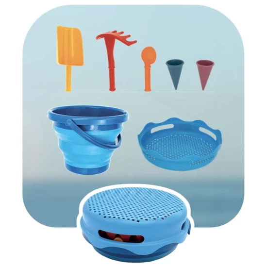 7 In 1 Falteimer Set Blau