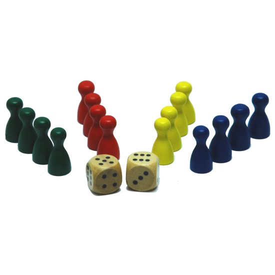 Pionnen Set Ludo 4X4 Kl.ass.24Mm.in Zak