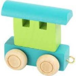 Small Foot - Houten Lettertrein Wagon Groen Small Foot - Houten Lettertrein Wagon Groen